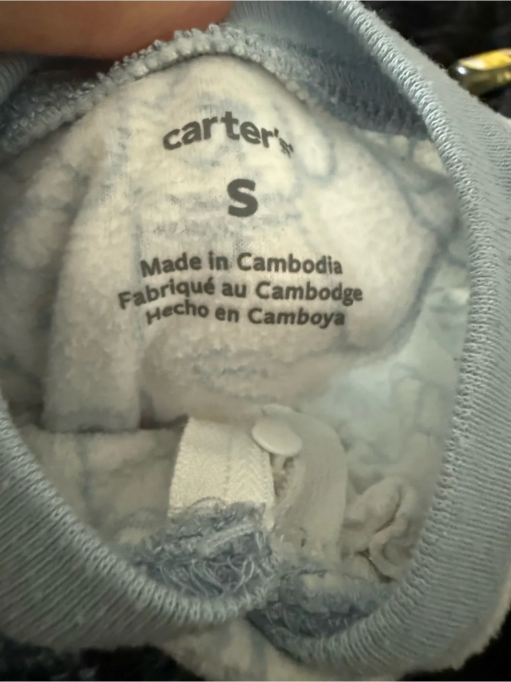Carter's Light Blue & White Fleece Sleep Sack with Puppy Outline